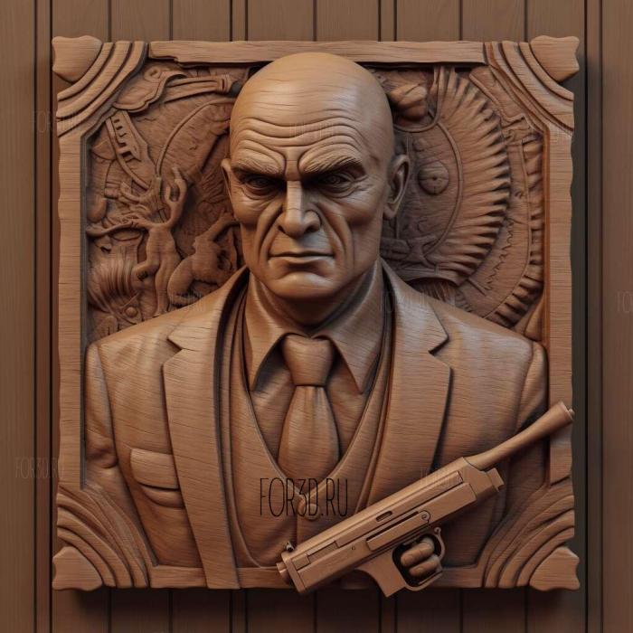 Agent 47 2 stl model for CNC